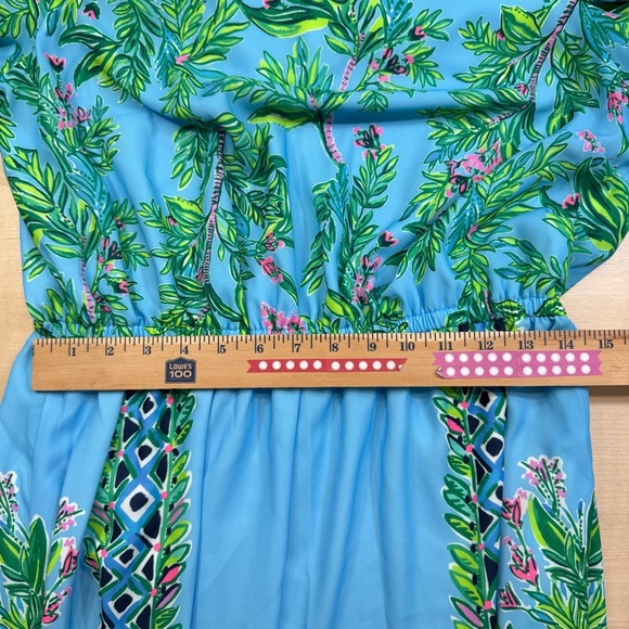 Lilly Pulitzer Chyanna Maxi Dress Women’s 14 Porto Blue Tropical Vacation - Picture 11 of 13